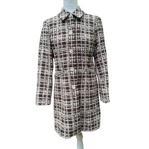 Ann Taylor Brown and White Trench Coat